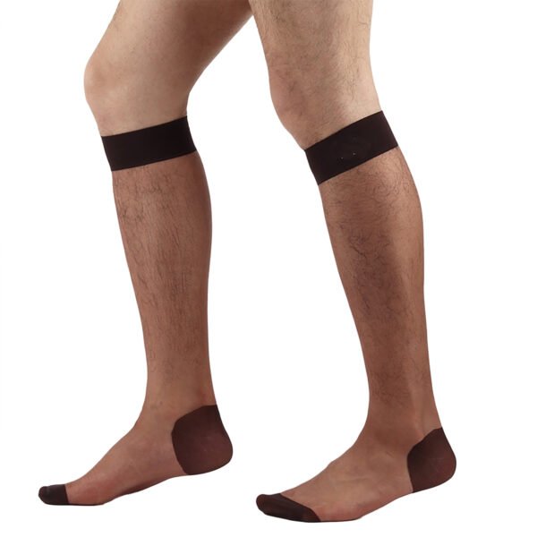 5 pairs xuedaili silk socks for men brown, one size